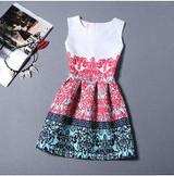 Fashion Bottoming Dress Summer Style Women Dress Vintage Printing Sexy Party Dresses vestidos Leisure Plus Size Summer Dress