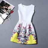Fashion Bottoming Dress Summer Style Women Dress Vintage Printing Sexy Party Dresses vestidos Leisure Plus Size Summer Dress