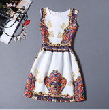 Fashion Bottoming Dress Summer Style Women Dress Vintage Printing Sexy Party Dresses vestidos Leisure Plus Size Summer Dress