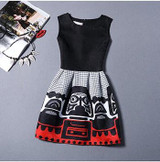 Fashion Bottoming Dress Summer Style Women Dress Vintage Printing Sexy Party Dresses vestidos Leisure Plus Size Summer Dress