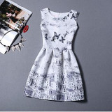 Fashion Bottoming Dress Summer Style Women Dress Vintage Printing Sexy Party Dresses vestidos Leisure Plus Size Summer Dress