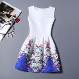 Fashion Bottoming Dress Summer Style New Women Dress Vintage Printing Sexy Party Dresses vestidos Leisure Plus Size Summer Dress