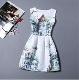 Fashion Bottoming Dress Summer Style New Women Dress Vintage Printing Sexy Party Dresses vestidos Leisure Plus Size Summer Dress