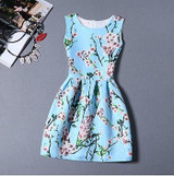 Fashion Bottoming Dress Summer Style New Women Dress Vintage Printing Sexy Party Dresses vestidos Leisure Plus Size Summer Dress