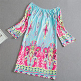 Fashion Bohemian Summer Dress Print Beach Vintage Sexy Female Vestidos De Festa Casual Ladies Clothing Women Robe Party Dresses