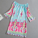 Fashion Bohemian Summer Dress Print Beach Vintage Sexy Female Vestidos De Festa Casual Ladies Clothing Women Robe Party Dresses