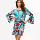 Fashion Bohemian Summer Dress Print Beach Vintage Sexy Female Vestidos De Festa Casual Ladies Clothing Women Robe Party Dresses