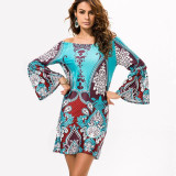 Fashion Bohemian Summer Dress Print Beach Vintage Sexy Female Vestidos De Festa Casual Ladies Clothing Women Robe Party Dresses