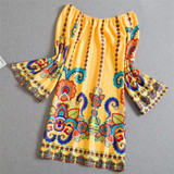 Fashion Bohemian Summer Dress Print Beach Vintage Sexy Female Vestidos De Festa Casual Ladies Clothing Women Robe Party Dresses