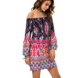 Fashion Bohemian Summer Dress Print Beach Vintage Sexy Female Vestidos De Festa Casual Ladies Clothing Women Robe Party Dresses