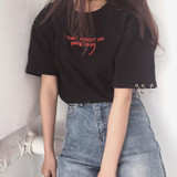 Fashion Blusas 2017 Summer Best Friends T Shirt Korean Ulzzang Harajuku Embroidery Short Sleeve T-shirts Women Casual Top Shirts
