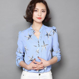 Fashion Blouse Shirt Red V Neck Summer Women  Blouse Shirt Blusas Renda Feminina Tops Office Female Chiffon Casual Clothing