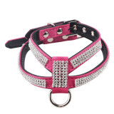 Fashion Bling Rhinestone Soft Suede Fabric Dog Harness  for Small Dog Puppy Cat Black Pink Yellow Green Pet Accessories