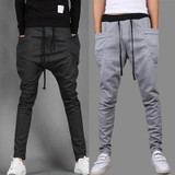 Fashion Baggy Tapered Bandana Pants Hip Hop Dance Drop Crotch Harem Sweatpants Men Parkour Track Trousers Joggers