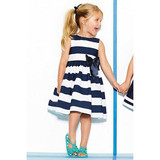Fashion Baby Kid Girls Sleeveless One Piece Dress Blue Striped Bowknot Tutu Dresses Summer Style