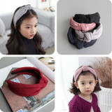 Fashion Baby Hair Hoop Leisure Girl Twisted Headband Wide Band Princess Turban Hairband Wedding Party Hair Accessories