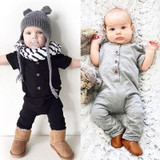 Cotton short Sleeve Baby Rompers Soft Infant Baby girls Clothing Set Jumpsuit 2017 newborn baby boy girl autumn winter clothes
