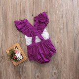 Cotton Ruffles Wine Romper baby clothing 2017 Newborn Baby Girl Infant Romper Jumpsuit Sunsuit Outfits