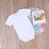Cotton Newborn Baby Girl Boy Short Sleeve Letter Printed Romper Jumpsuit Outfits Sunsuit