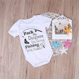 Cotton Newborn Baby Girl Boy Short Sleeve Letter Printed Romper Jumpsuit Outfits Sunsuit