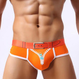 Cotton Men Underwear Briefs Solid Underwear Men Briefs Ice Breathable Transparent Underwear Men Zipper Print Briefs