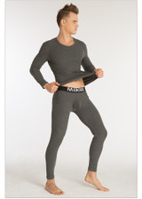 Cotton Long Johns Set 2017 MIBOER Autumn Winter Legging Men Warm Sexy V-Neck Long John For Men Long Johns Set Thermal Underwear