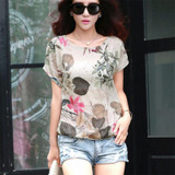Cotton Linen Summer Blouses Shirts Women Top Loose Blusa Mujer Vetement Femme 2017 Fashion Short Sleeve Print Blouse Tops