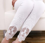 cotton leggings S- 7XL plus size leggings lace decoration long  leggings women size 7XL 6XL 5XL 4XL 3XL XXL XL L M S white