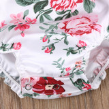 Cotton Infant Baby Girls Long Sleeve Floral Romper Peter Pan Collar Jumpsuit Sunsuit Outfits Clothing
