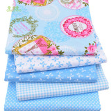 Cotton Fabric For Patchwork Quilts Scrapbooking Products Fat Quaters Tilda Cloth Sewing Fabrics 5pcs Blue Designs 40*50CM