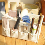 Cotton Desktop Storage Box Cosmetic Storage Bin Multifunctional Sundries Finishing Box Home Decoration Beige Pink 18x10x10CM