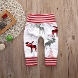 Cotton Casual Harem Xmax Clothing Pants Trousers Newborn Infant Baby Boys Girls Deer Print Bottom Pants Infant Boy Girl Clothes