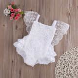 Cotton Bow Cute White Baby Girl Romper Cake Sunsuit Outfits 0-18M Rompers Infant Baby Girl Clothes Lace Floral Ruffles Tirred