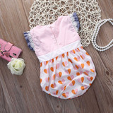 Cotton Bow Cute Pink Rompers Infant Baby Girl Clothes Lace Floral Ruffles Baby Girl Romper Cake Sunsuit Outfits