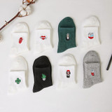 Cotton Ankle Length Socks For Women Harajuku Funny Cartoon Embroidery Patterns Socks for Female Women's Winter Creative Socks