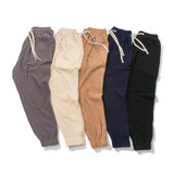 Cotton and Linen Casual Pants Men Solid Color Loose Drawstring Harem Pant Fashion Man Summer Thin Brand Trousers Large Size 5XL