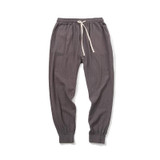 Cotton and Linen Casual Pants Men Solid Color Loose Drawstring Harem Pant Fashion Man Summer Thin Brand Trousers Large Size 5XL