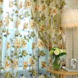 Home Textile Flower Embroidered Luxury 3D Voile Curtains Fabric Tulle Sheer Curtains For Kitchen Bedroom Living Room