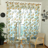 Home Textile Flower Embroidered Luxury 3D Voile Curtains Fabric Tulle Sheer Curtains For Kitchen Bedroom Living Room