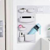 Home Storage Wall Suction Cup Plastic Storage Rack Cosmetic Toiletries Sundries Storage Holder Bathroom Organizer