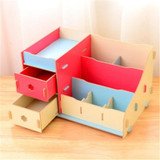 Home Office Storage Box Multifunction Pen Card Desk Storage Basket Wooden Jewelry Makeup Cosmetics Storage Box Container Case