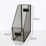 Home Office Storage Black White Iron Storage Box for Books Files Stationery Makeup Cosmetic Desk Organizer Home Office Storage