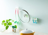 Home kitchen supply Plastic Kitchen Pot Pan Cover Shell Cover Sucker Tool Bracket Storage Rack #20