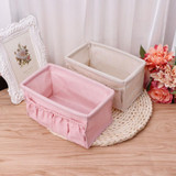 Home Foldable Makeup Organizer Multifunction Linen Cosmetic Storage Box Desktop Dressing Jewelry Small Storage Box