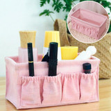 Home Foldable Makeup Organizer Multifunction Linen Cosmetic Storage Box Desktop Dressing Jewelry Small Storage Box