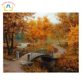 HOME BEAUTY drawing pictures on canvas diy digital oil painting by numbers home decoration unique gift craft paint autumn G071