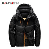 Holyrising 2017 New Casual Brand White Duck Down Jacket Men Autumn Winter Warm Coat Warm Down Hooded Jacket #18032