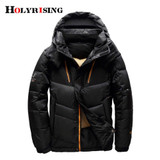 Holyrising 2017 New Casual Brand White Duck Down Jacket Men Autumn Winter Warm Coat Warm Down Hooded Jacket #18032