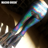 Holographic Boho Dance Leggings Mermaid Costumes Clothing Women Flare Bell Bottom Pants Leggings Rave Festival Clothes Outfits