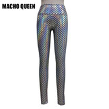 Holographic Boho Dance Leggings Mermaid Costumes Clothing Women Flare Bell Bottom Pants Leggings Rave Festival Clothes Outfits